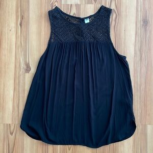 Sleeveless black summer top